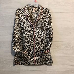 NWT Victoria’s Secret Leopard Print Pajama Shirt